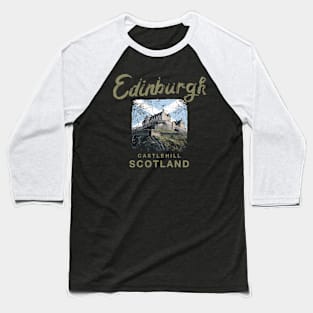 Edinburgh Castle Scotland Scottish Baseball T-Shirt